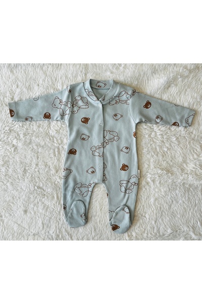 anne dokunuşu gibi KUZUM BEBE Green Organic Baby Girl Boy Cotton Fabric Snap ...