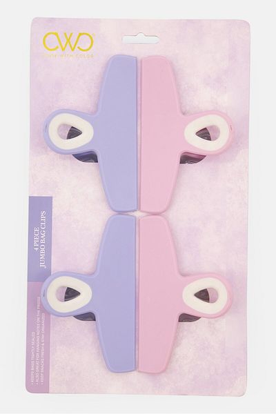 Cook With Color 4 Pc Jumbo Bag Clips, Lavender