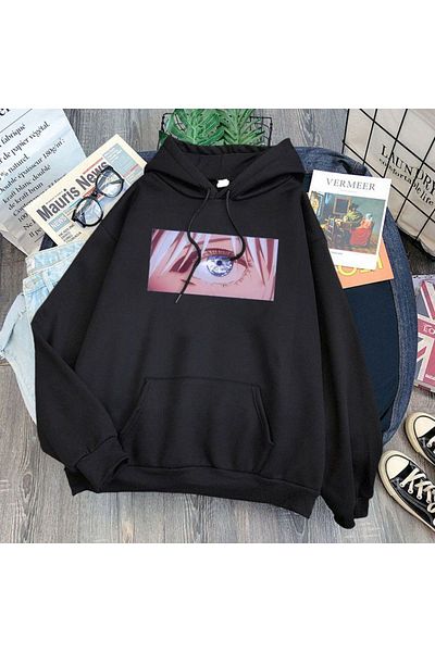Moda Glo Унисекс памучен суичър с кръгло деколте с щампа на маргаритка