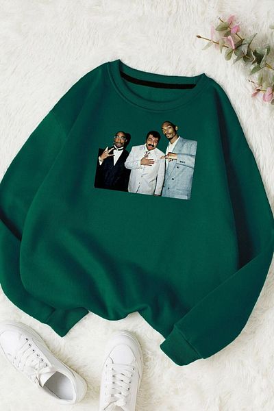 Moda Glo Unisex Μουσουλμανική στάμπα με λαιμόκοψη βαμβακερή φούτερ