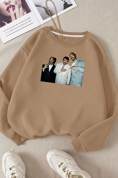 Moda Glo Unisex Μουσουλμανική στάμπα με λαιμόκοψη βαμβακερή φούτερ