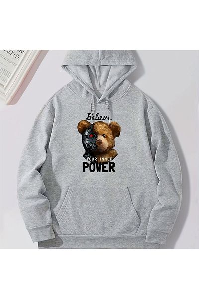 Moda Glo Унисекс суитшърт с щампа на Power Bear
