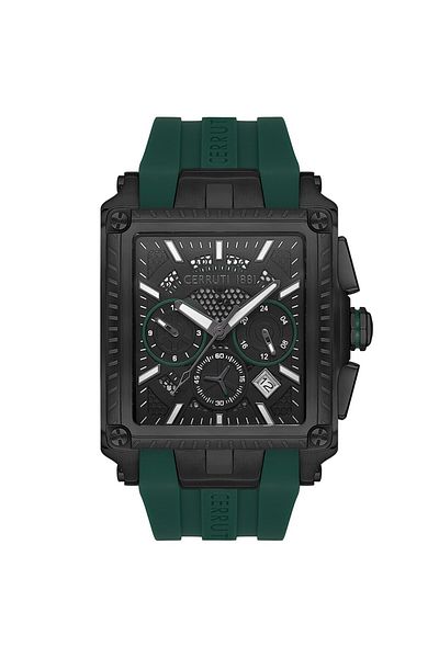 Cerruti 1881 Cıwgq 0037603   Quartz Silicone Green Black Dial 56 Mmx40 mm Men's Wristwatch
