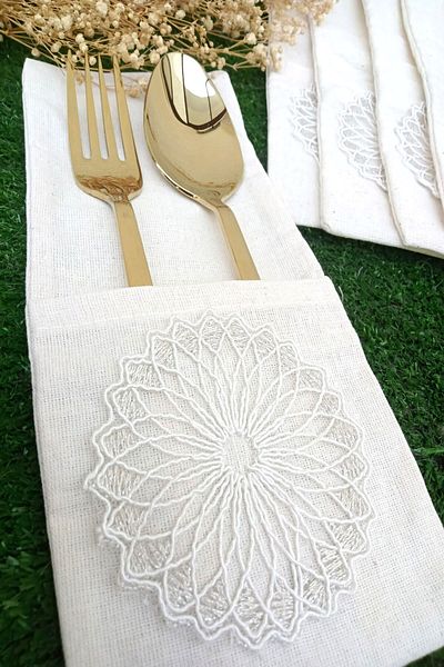 Emtory Home Παρουσίαση κουταλιού 6 τεμαχίων ασημί Glitter Lace - Bogota