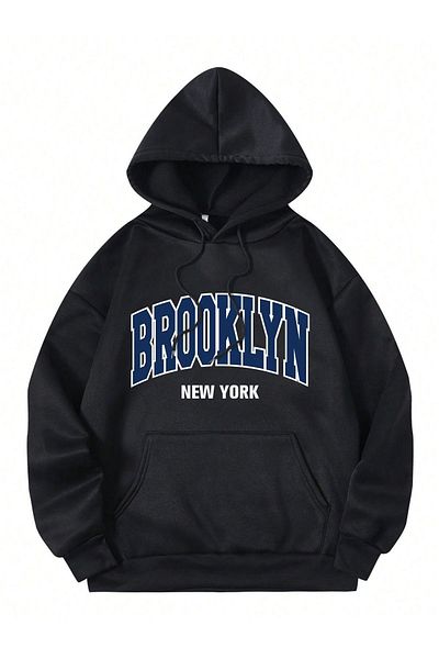 Moda Glo Unisex Navy Blue Brooklyn Written Sweatshirt