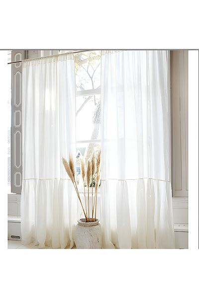 Perdeplus Frilly Linen Tulle Curtain - Cornequin and Rustic Matching Design
