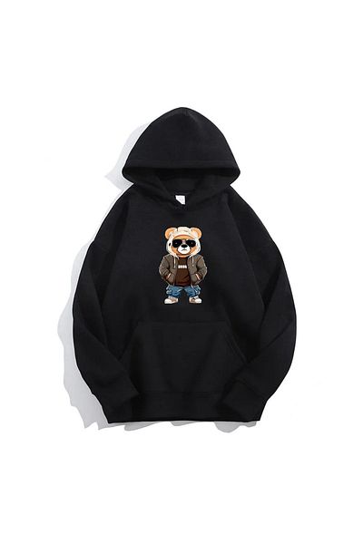 Moda Glo Унисекс суичър с качулка Bruh Bear