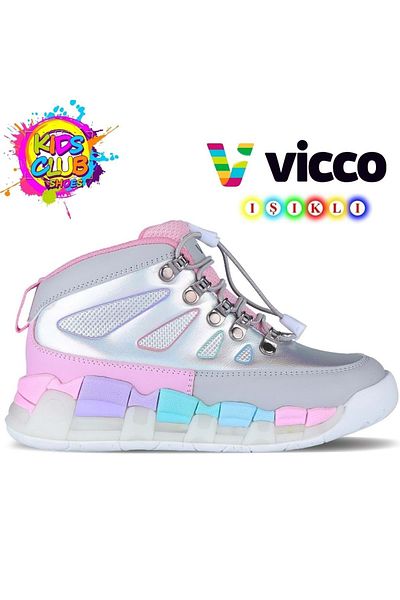 Vicco Ellen Phylon Kauçuk Taban Ortopedik Işıklı Çocuk Bot Gri