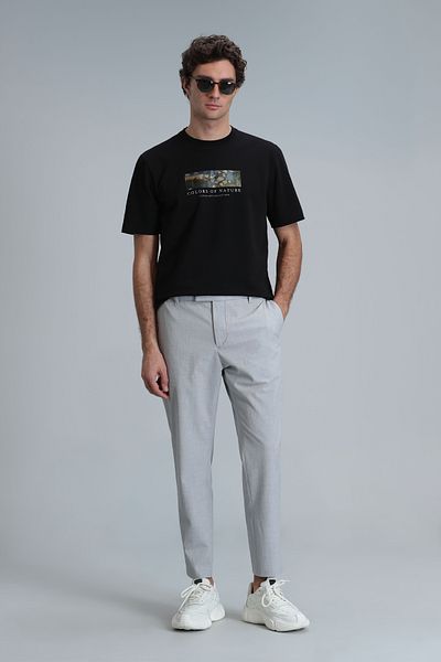 Lufian Black Banca Graphic Modern T-Shirt