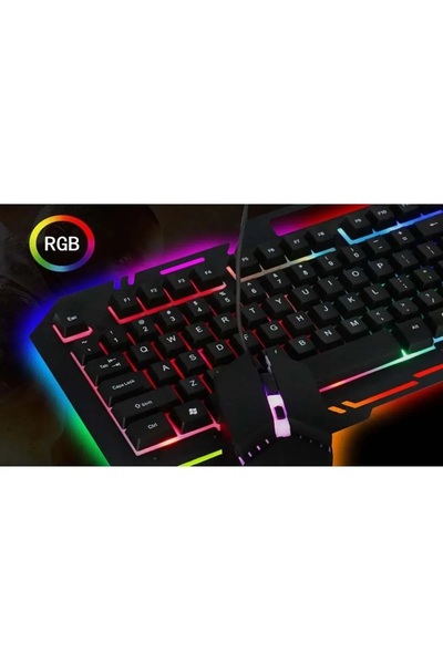 Zineets Led Aydınlatmalı Işıklı Klavye Metal Kasa  Oyuncu Gamer Set Gaming Usb Q Türkçe Telefon Tutuculu