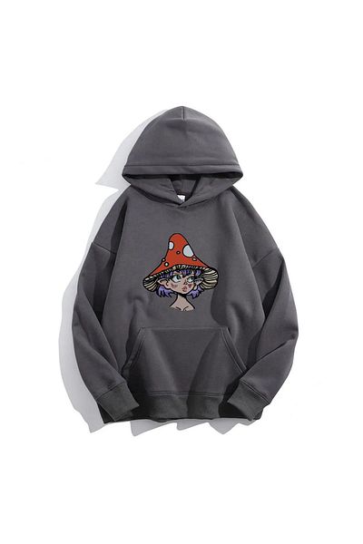 Moda Glo Φούτερ με κουκούλα Unisex Mushroom Girl