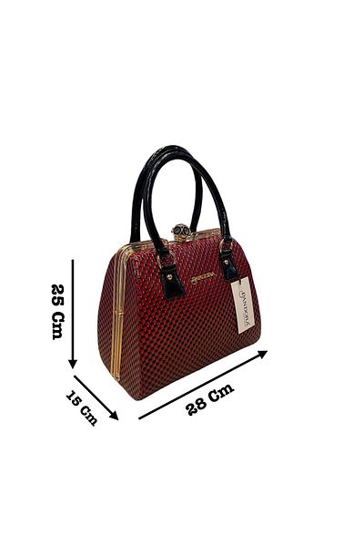 Pandora Bags Red Honeycomb Patterned Scholarship Bag and Wallet Set