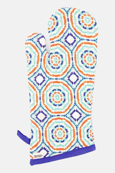 Sttelli Aztec Pattern Oven Mitten, White