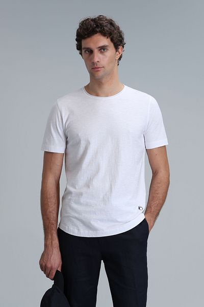 Lufian Ανδρικό Βασικό Λευκό T-Shirt - Junya