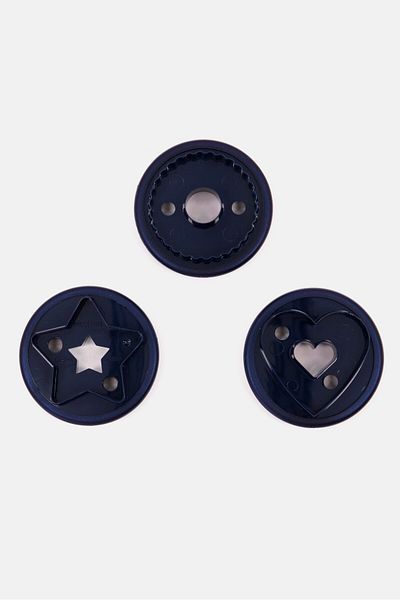 Tchibo 3 Linzer Cookie Cutters, Navy Blue