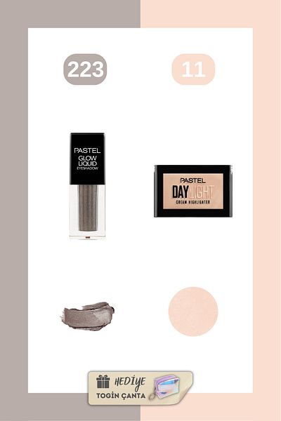 Pastel Mix Set - Glow Liquid Eyeshadow 223 + Daylight 11 + Togin Bag