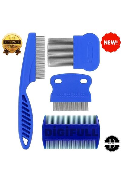 DİGİFULL Bit Tarağı Seti Kedi Pire Tasması Bit Şampuanı Pire Tozu Kedi Tüyü Toplama Rulosu Fırça