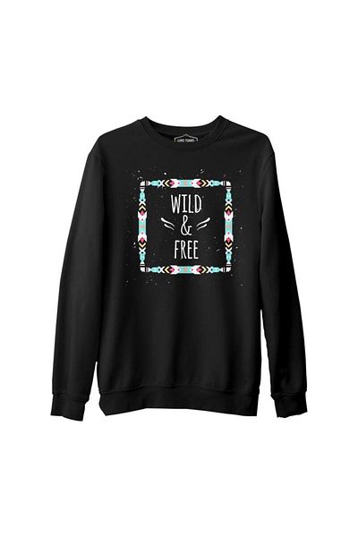 Lord T-Shirt Wild And Free Black Men's Thick Sweatshirt