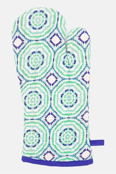 Sttelli Aztec Pattern Hypnotic Oven Mitten, White