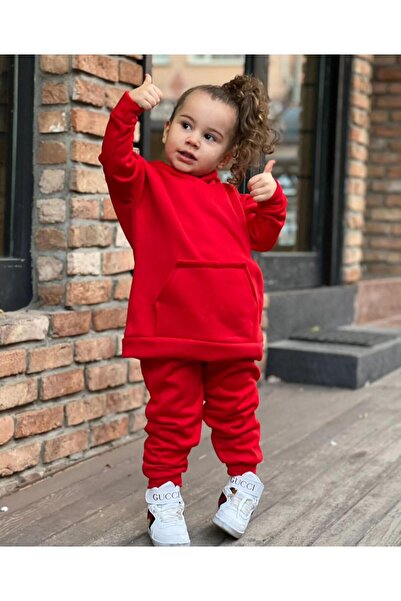 ÇOCUK BUTİĞİM Kırmızı Eşofman Takım
