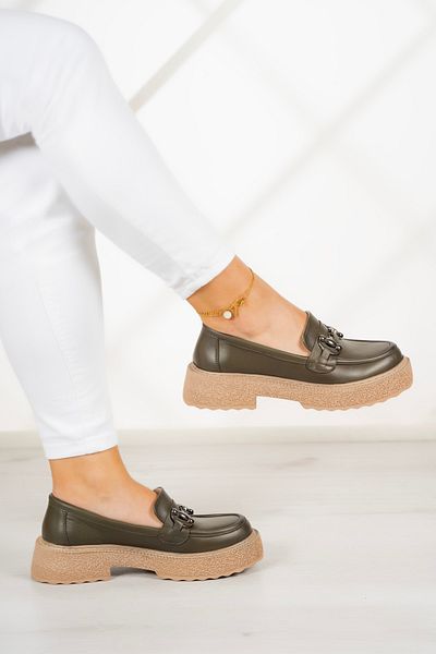 Erkan Saçmacı Παπούτσια Loafer από γνήσιο δέρμα Allison Khaki