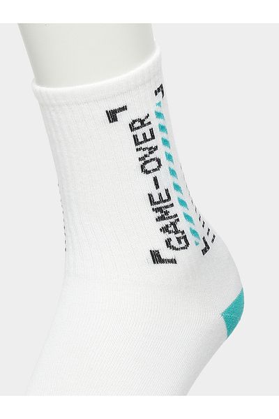 Styli Slogan Detail Crew Socks