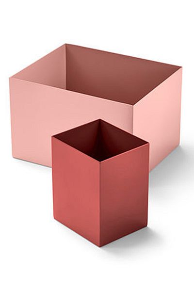 Tchibo 2 Decorative Metal Boxes, Pink