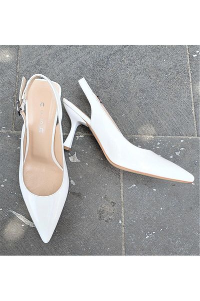 NISH N2430 Stiletto din piele lăcuită pentru femei - Pantofi clasici cu spatele deschis
