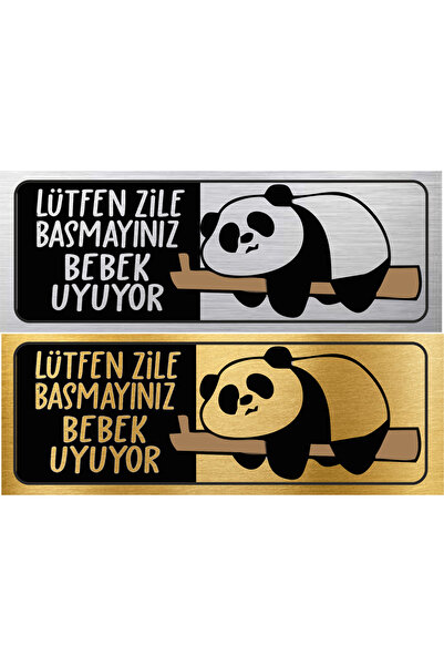 sıradışıhediyem LÜTFEN zile basmayınız Bebek uyuyor metal levha isimlik 15x5 xm.