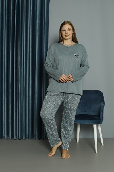 Kadın Büyük Beden Kışlık Pijama Takımı