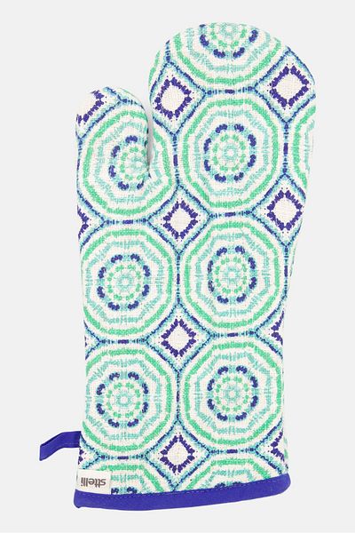Sttelli Aztec Pattern Hypnotic Oven Mitten, White
