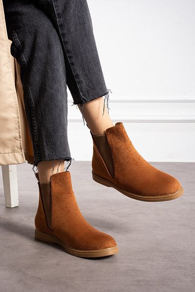 AlbiShoes Γυναικεία ζεστή επένδυση Αντιολισθητική σόλα Suede Άνετα ελαστικά Ευκολοφόρετα Casual Γυναικείες σουέτ μπότες
