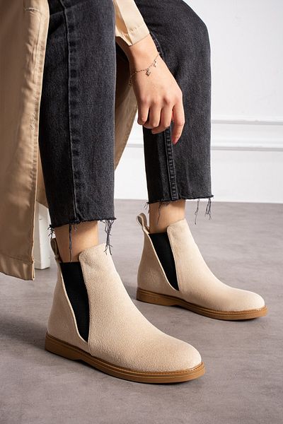 AlbiShoes Γυναικεία ζεστή επένδυση Αντιολισθητική σόλα Suede Άνετα ελαστικά Ευκολοφόρετα Casual Γυναικείες σουέτ μπότες