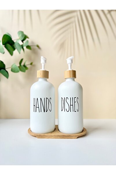 Mottogo Set of 2 White Bamboo Soap Dishes| Hands Dishes