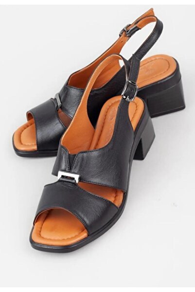 Venüs 2311510 y Women's Genuine Leather - Thick Medium Heel Summer Shoes