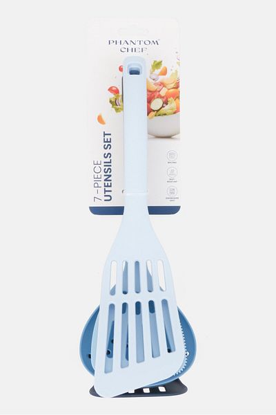 Phantom Chef 7 Pieces Nylon Utensils Set, Ice Blue