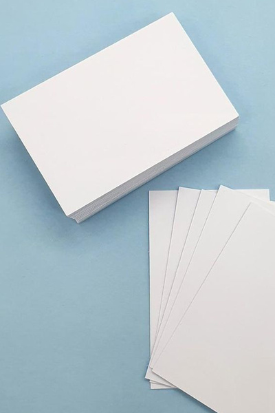 EGESTA 100 Pieces of Cards 8X5Cm Blank Unprinted Business Card - Gift Text Ca...