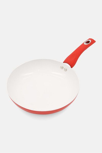 Euro Home Ceramic Coated Aluminum Fry Pan, Red