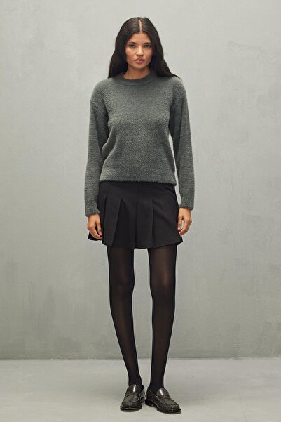 Fahhar Anthracite Soft Crop Sweater