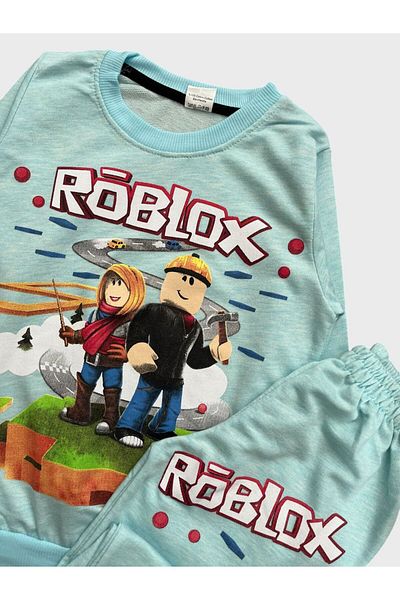 Fil Kids Σετ αθλητικής φόρμας για αγόρια από βαμβακερό Roblox με μπλε μακρυμάνικο σχέδιο
