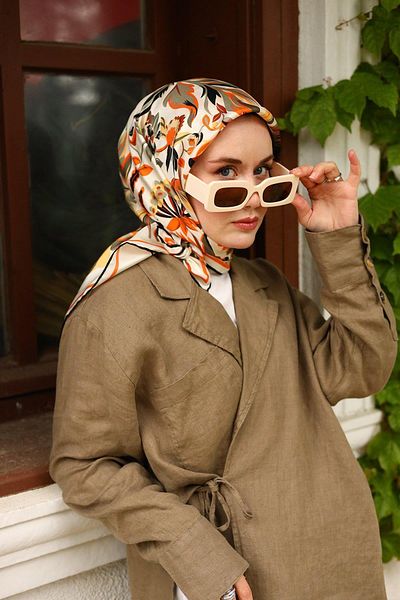 Silk Home Eșarfă de mătase Tivil 11430-10 Model mixt portocaliu