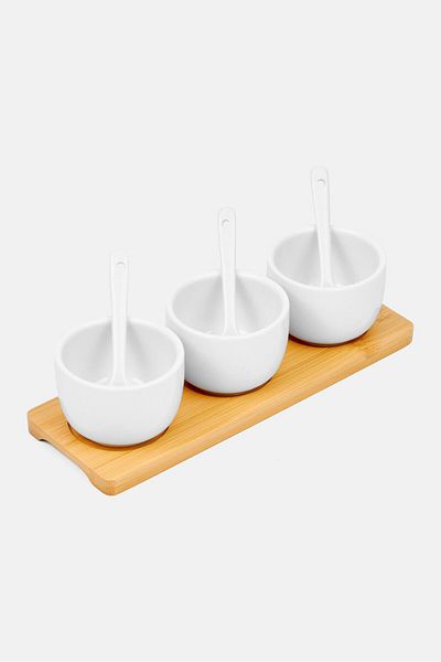 Muy Mucho 3 Pieces Sauces Serving Set, White