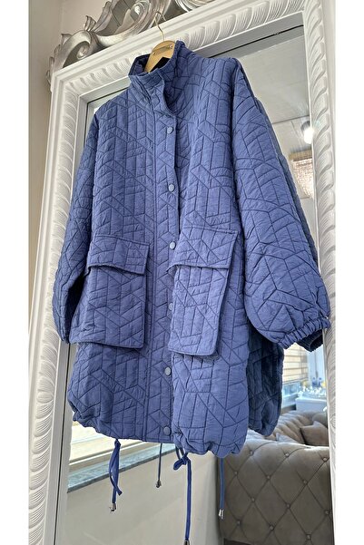 Invee İNVEE 6913 İndigo Kapitone Ceket