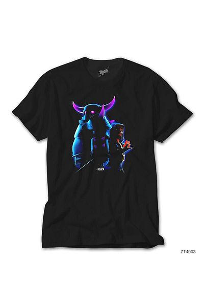 Z zepplin Clash of Clans Magician and Pekka Black T-Shirt