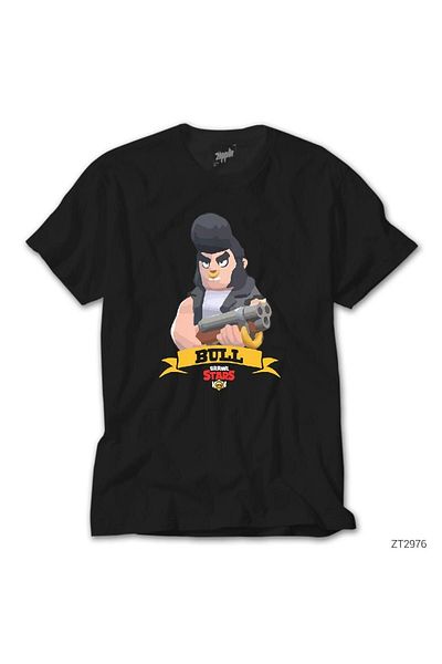 Z zepplin Brawl Stars Bull Black T-Shirt