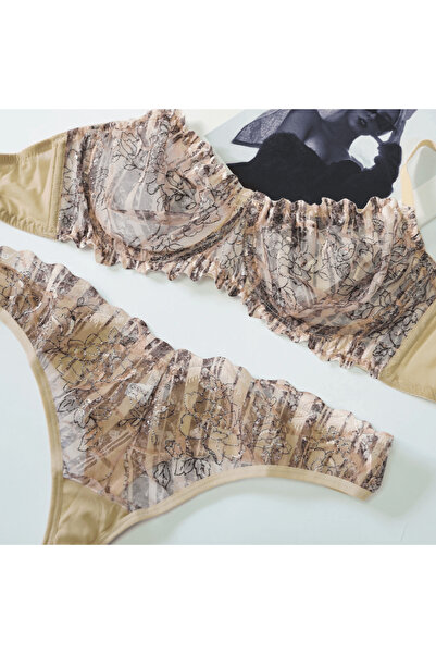 BeretaLingerie Çiçekli dantel kumaşlı Sütyen Takımı