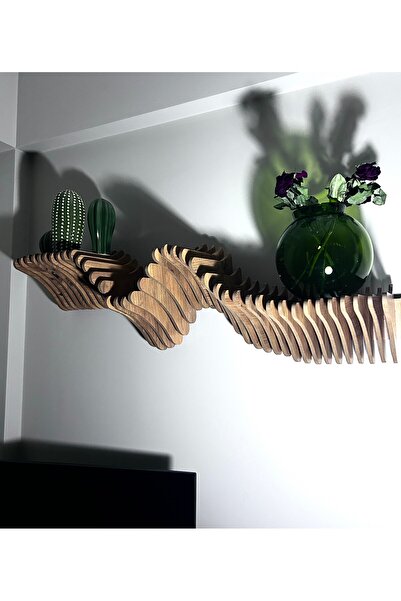 Barida Sanat Modern Ahşap Duvar Rafı, Özel Tasarım Duvar Rafı, Ev Dekorasyon
