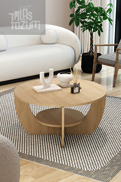 TALAŞTOZUM Nova Safir Meşe Orta Sehpa İki Katlı 78cm