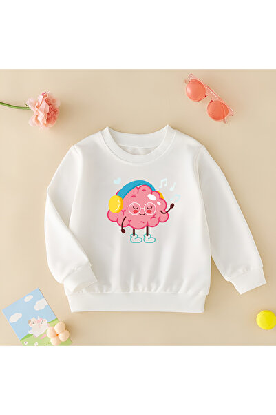 CDA Muzician Brain Unisex Fată Băiat Bebeluș Hanorac alb