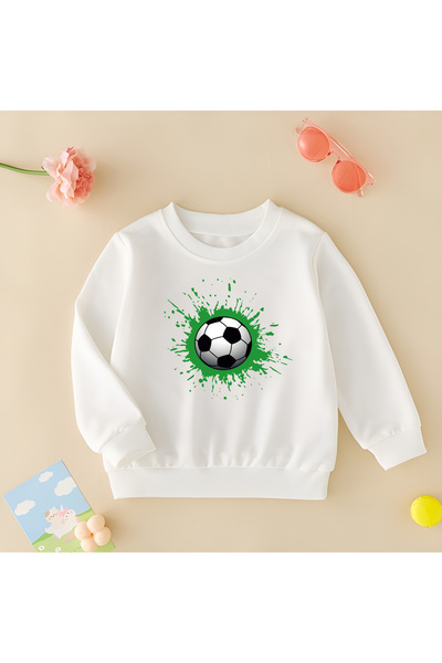 CDA Minge de fotbal unisex fetiță băiat bebeluș alb hanorac